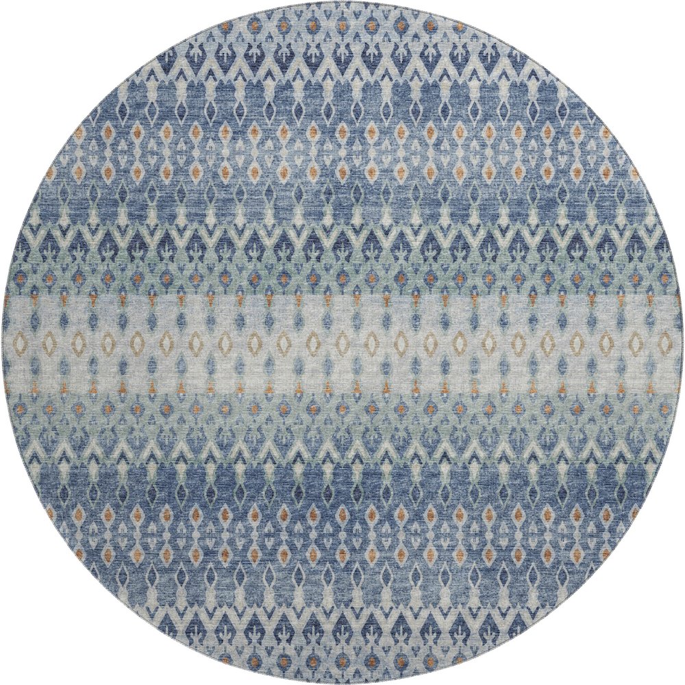 Premium Machine Washable Mayfield  Seaglass 8' x 8' Round Rug. Picture 1