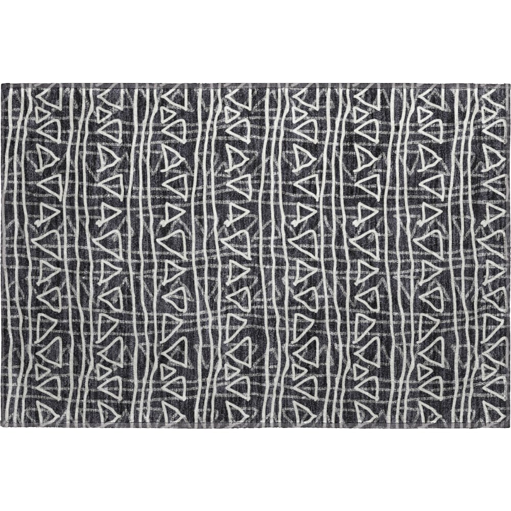 Premium Machine Washable Mayfield AMF730 Black 1'8" x 2'6" Rug. Picture 1