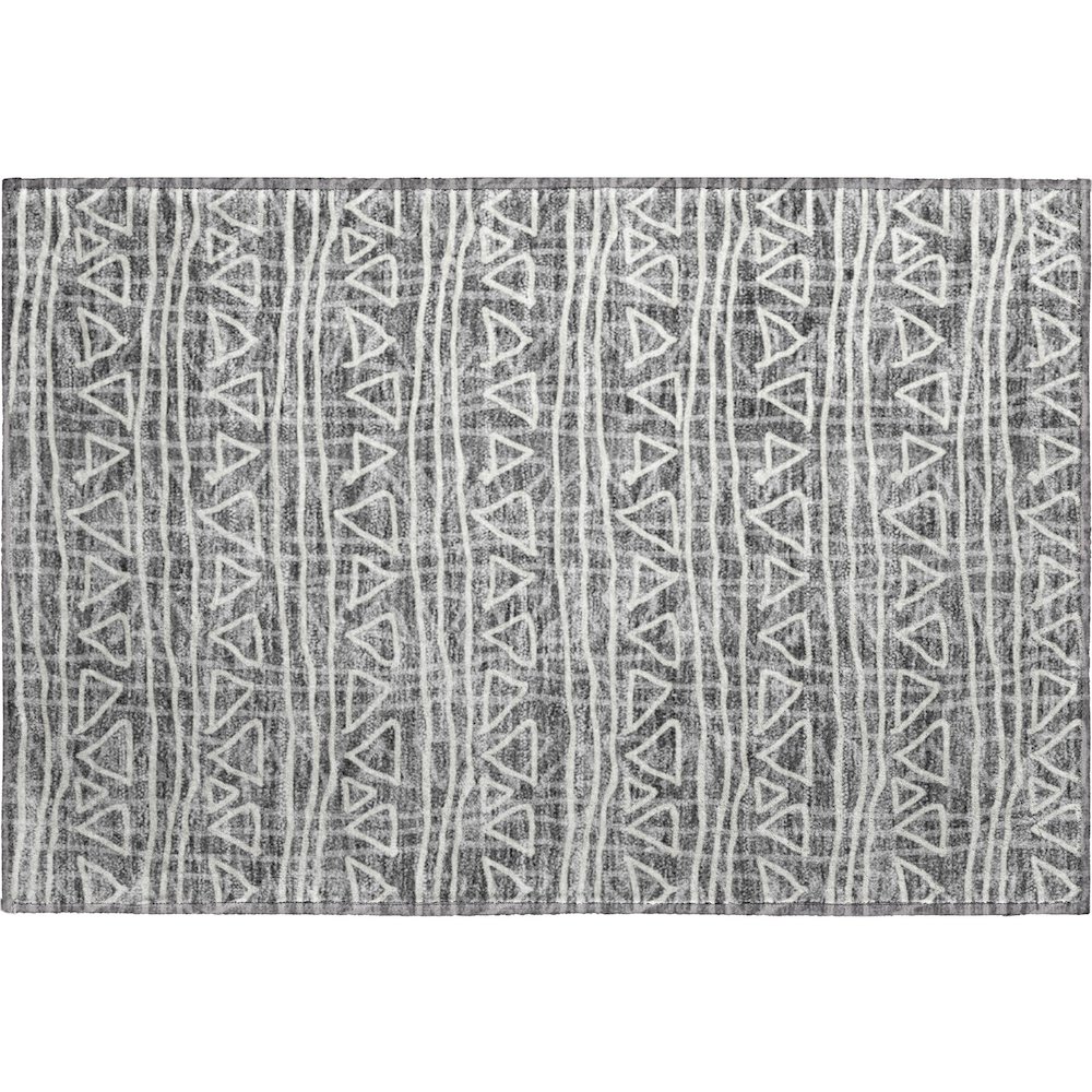 Premium Machine Washable Mayfield AMF730 Charcoal 1'8" x 2'6" Rug. Picture 1