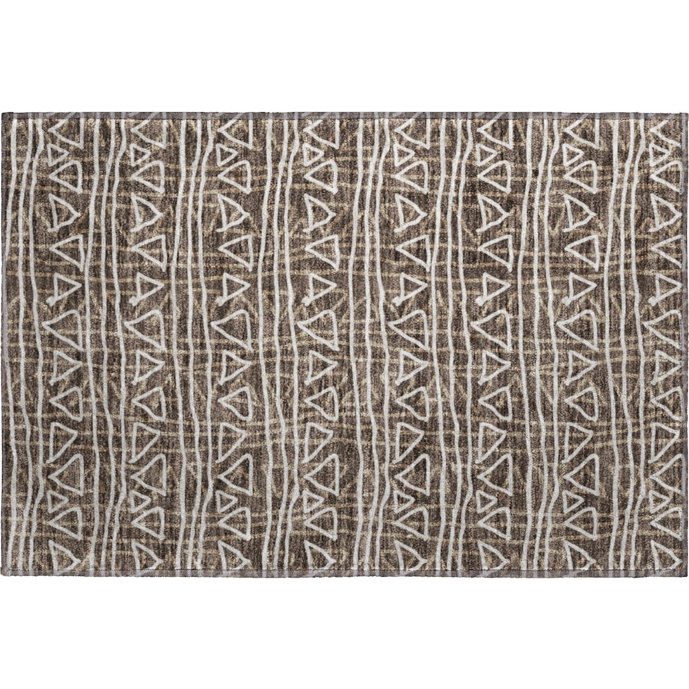 Premium Machine Washable Mayfield AMF730 Chocolate 1'8" x 2'6" Rug. Picture 1