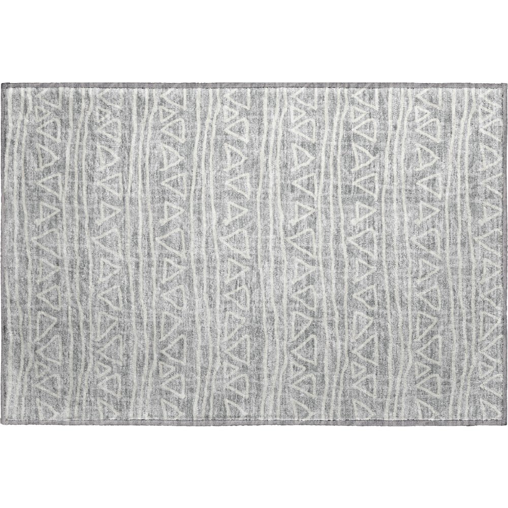 Premium Machine Washable Mayfield AMF730 Gray 1'8" x 2'6" Rug. Picture 1