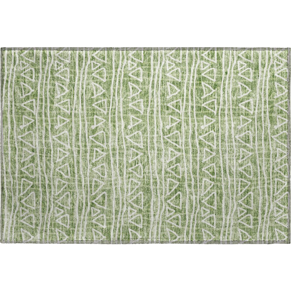 Premium Machine Washable Mayfield AMF730 Green 1'8" x 2'6" Rug. Picture 1
