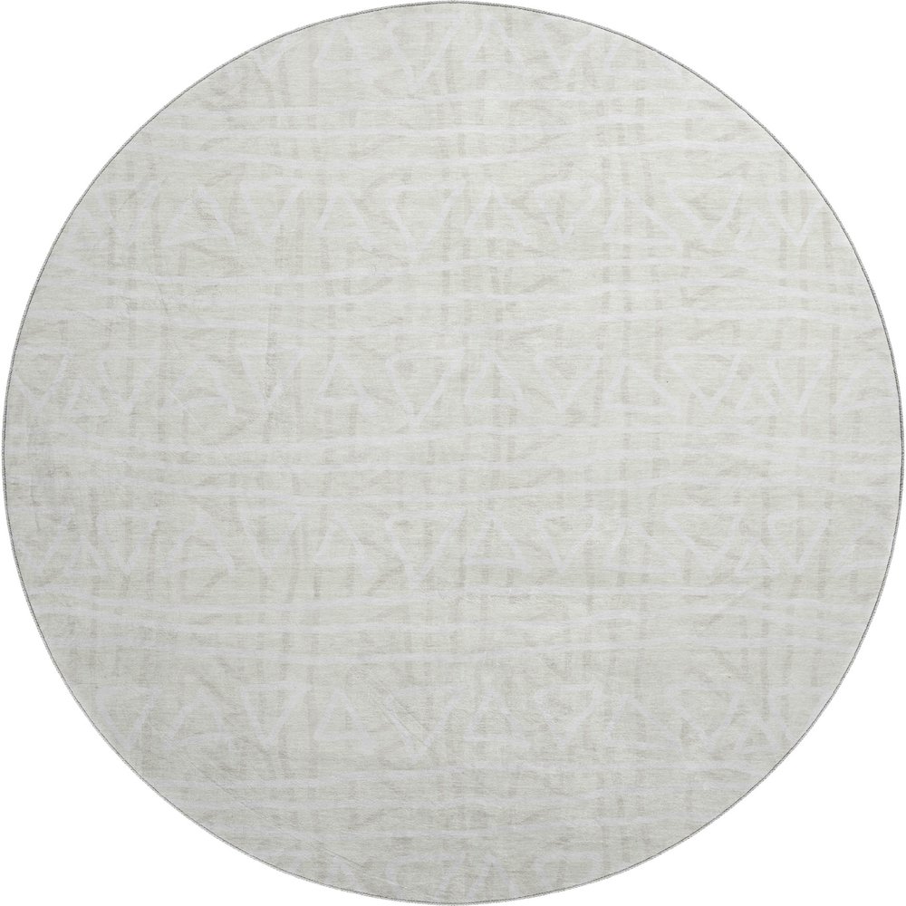 Premium Machine Washable Mayfield AMF730 Ivory 8' x 8' Round Rug. Picture 1