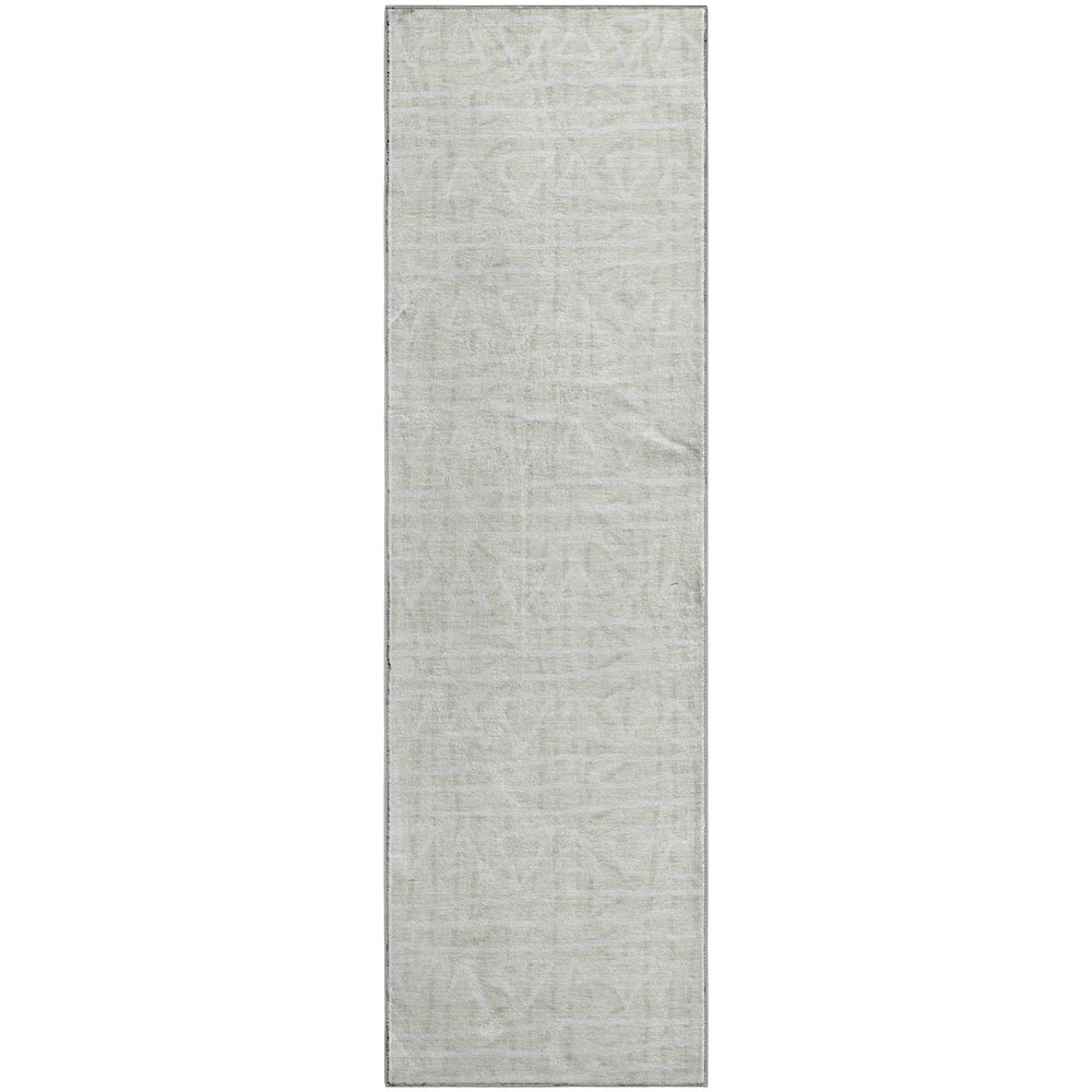 Premium Machine Washable Mayfield AMF730 Ivory 2'3" x 7'6" Runner Rug. Picture 1