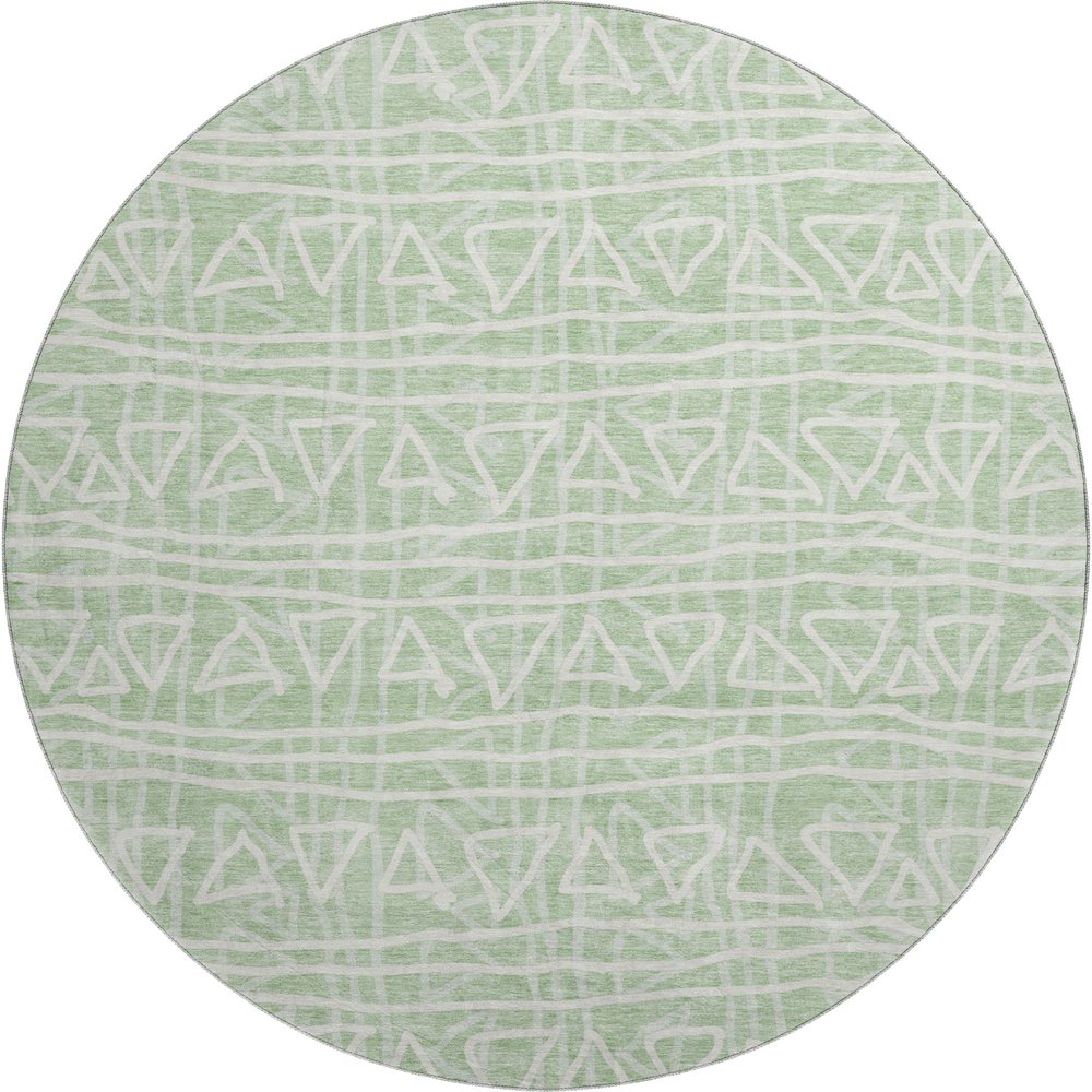 Premium Machine Washable Mayfield AMF730 Mint 8' x 8' Round Rug. Picture 1