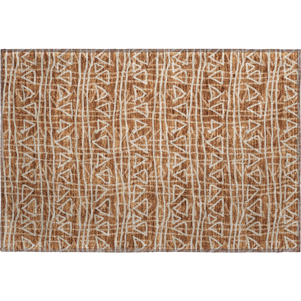 Premium Machine Washable Mayfield AMF730 Terracotta 1'8" x 2'6" Rug. Picture 1