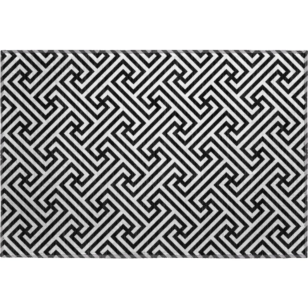 Premium Machine Washable Mayfield AMF731 Black 1'8" x 2'6" Rug. Picture 1