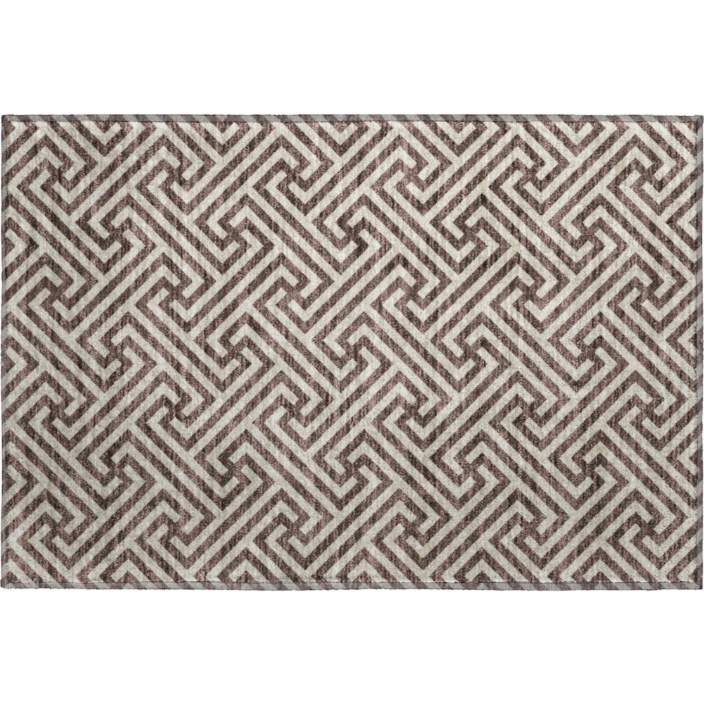 Premium Machine Washable Mayfield AMF731 Brown 1'8" x 2'6" Rug. Picture 1