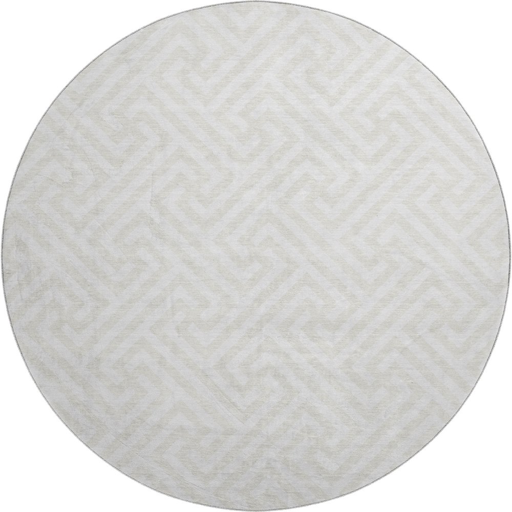 Premium Machine Washable Mayfield AMF731 Ivory 8' x 8' Round Rug. Picture 1