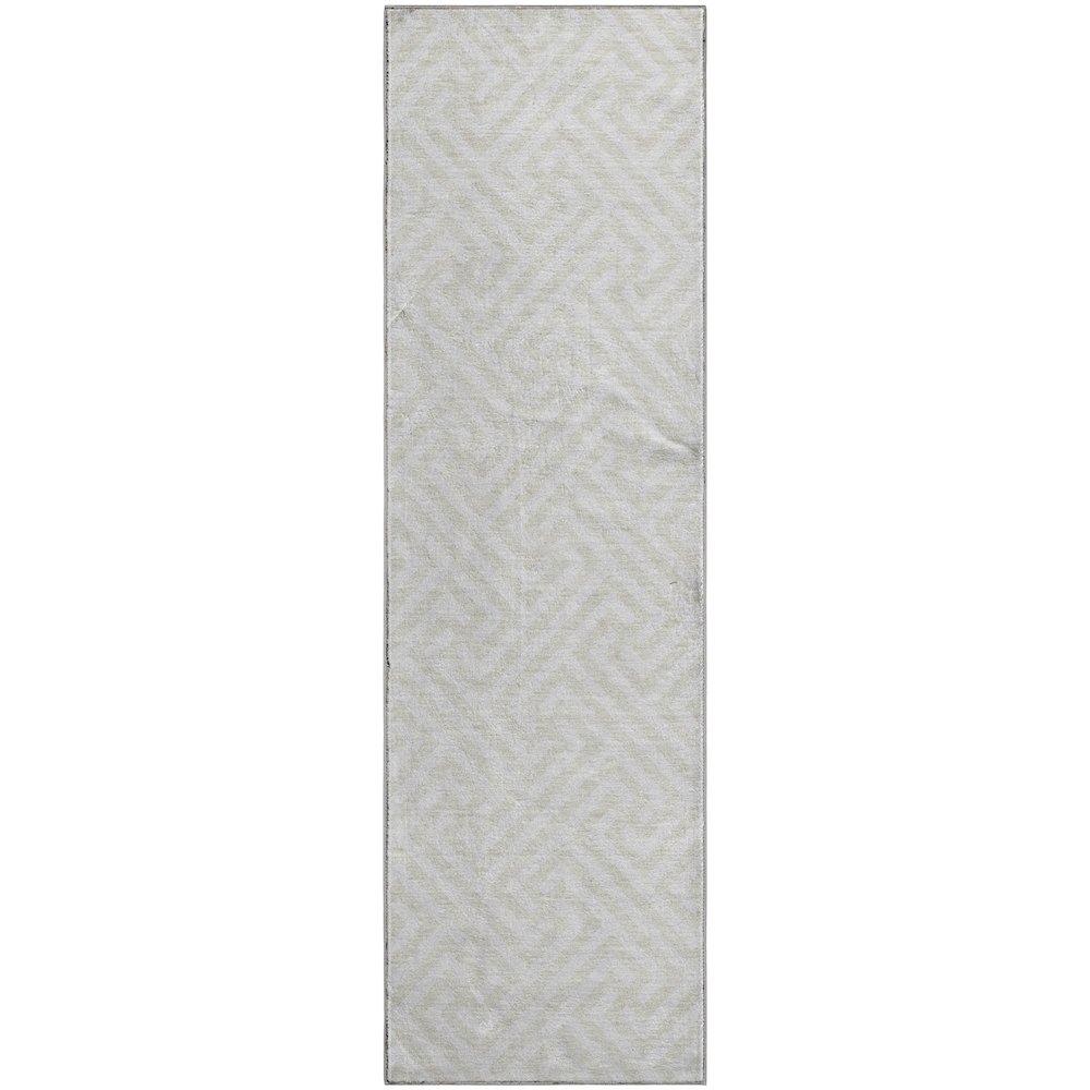 Premium Machine Washable Mayfield AMF731 Ivory 2'3" x 7'6" Runner Rug. Picture 1