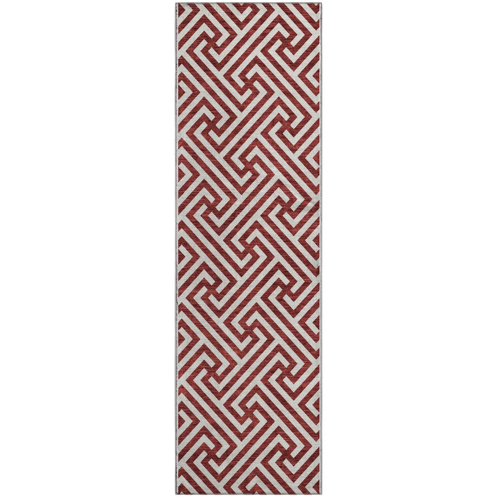 Premium Machine Washable Mayfield AMF731 Merlot 2'3" x 7'6" Runner Rug. Picture 1