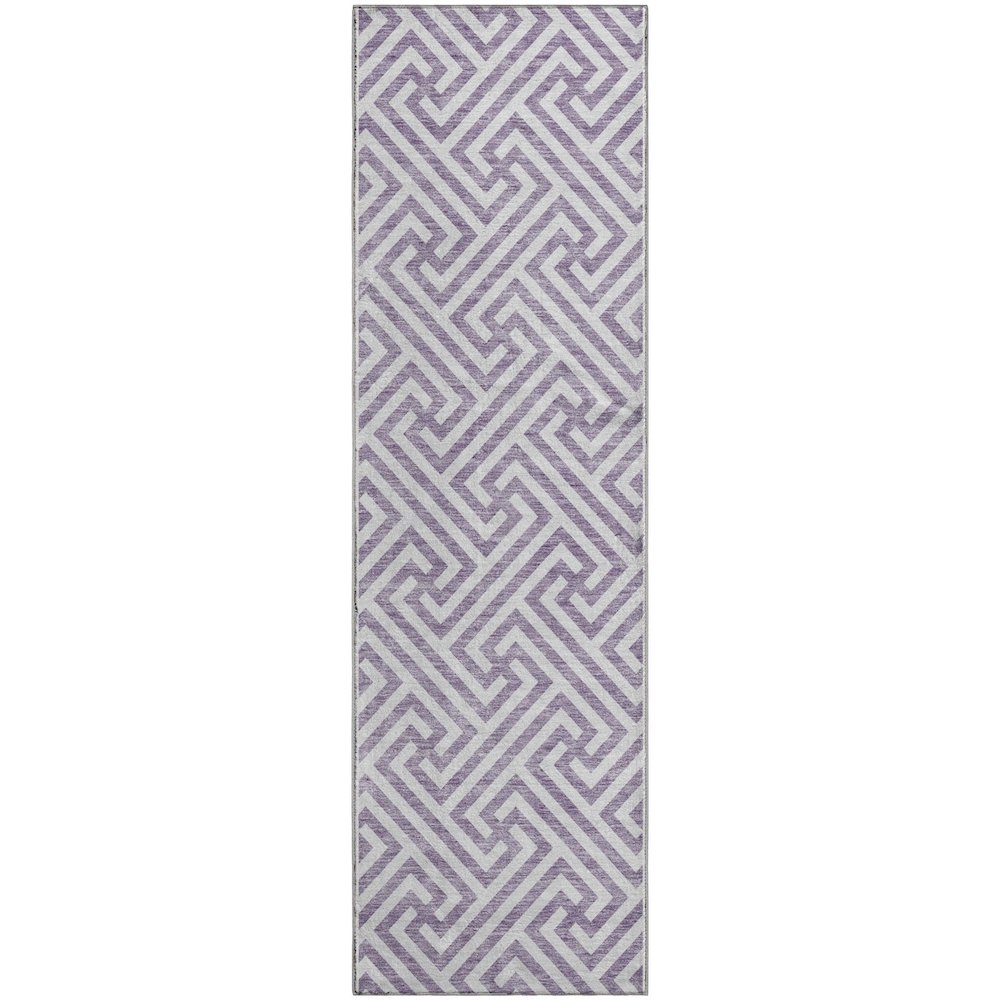 Premium Machine Washable Mayfield AMF731 Purple 2'3" x 7'6" Runner Rug. Picture 1