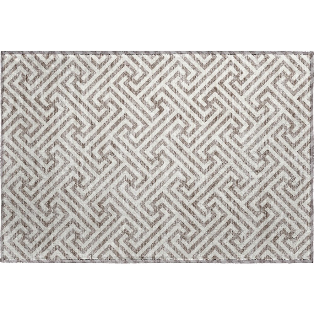 Premium Machine Washable Mayfield AMF731 Taupe 1'8" x 2'6" Rug. Picture 1