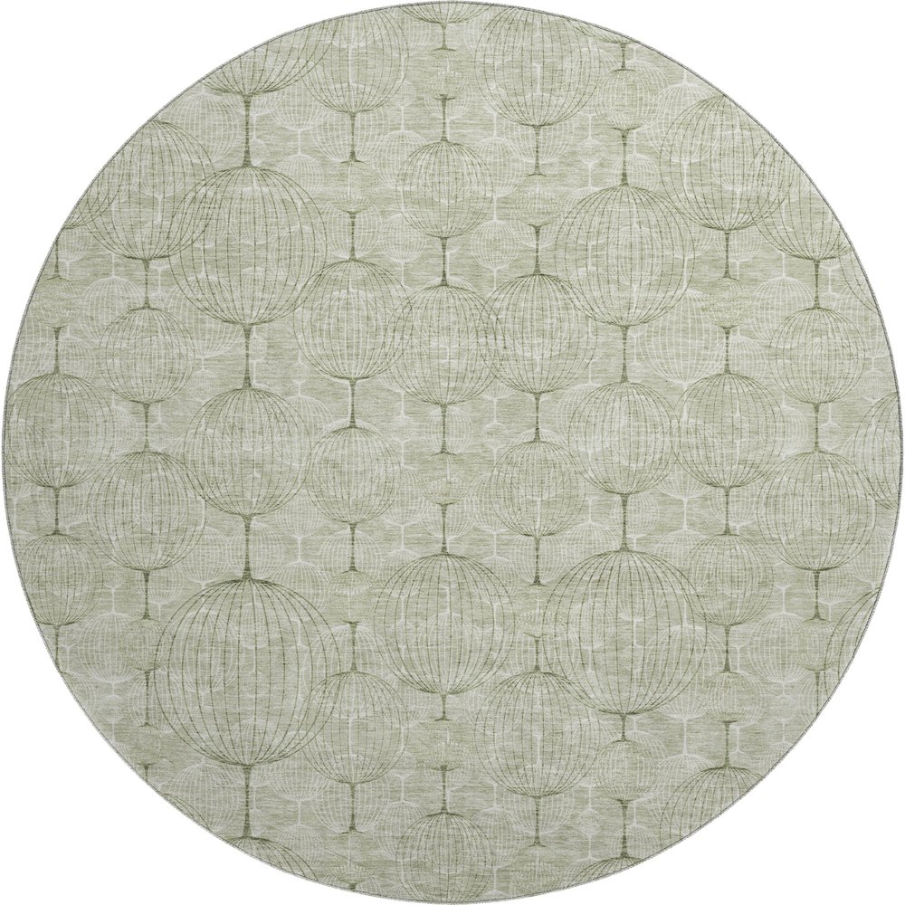 Premium Machine Washable Mayfield AMF732 Aloe 8' x 8' Round Rug. Picture 1