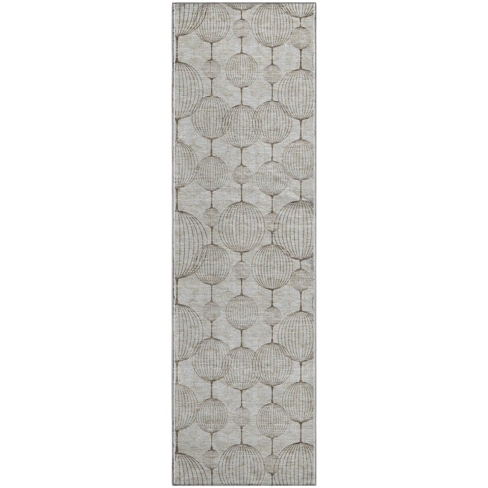 Premium Machine Washable Mayfield AMF732 Beige 2'3" x 7'6" Runner Rug. Picture 1