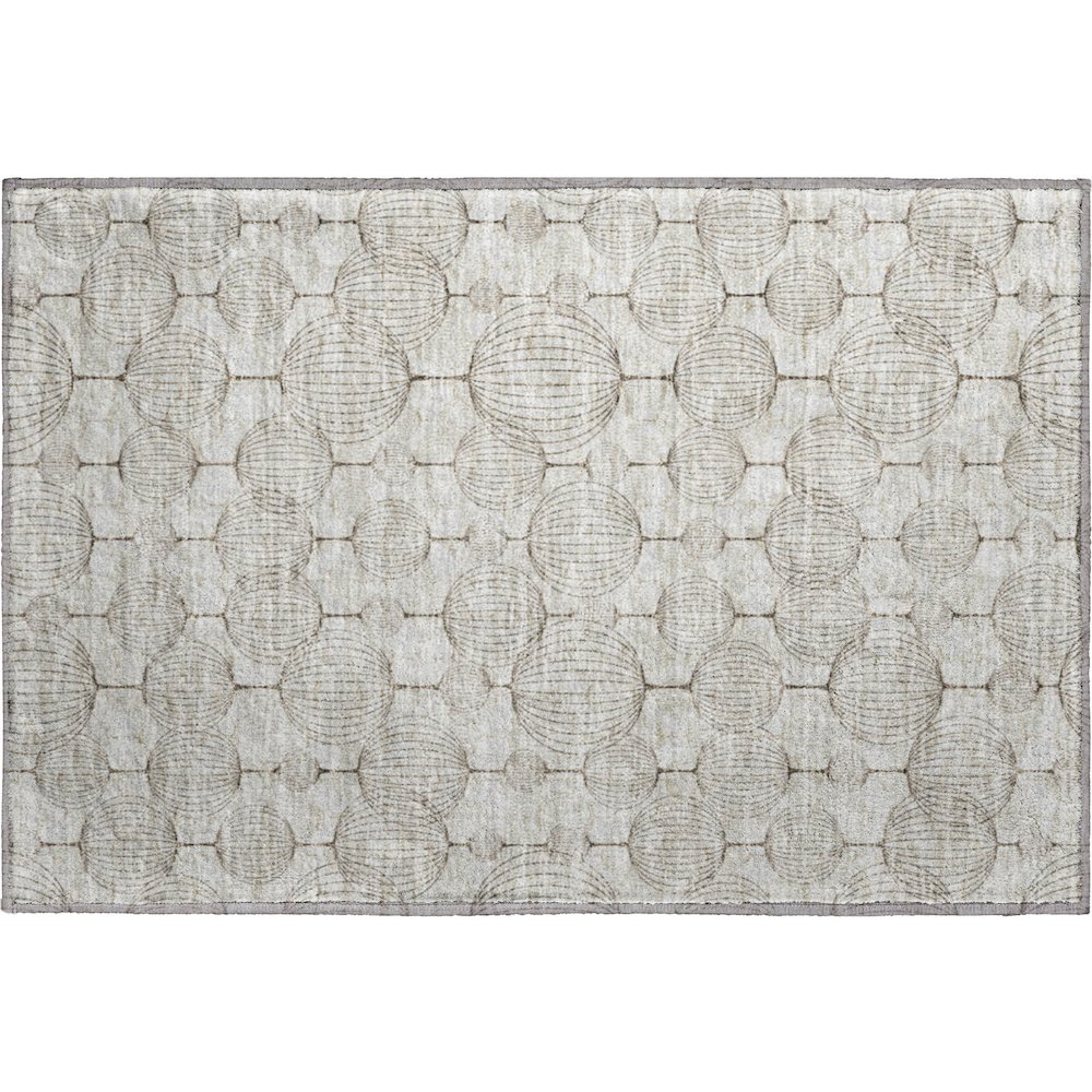 Premium Machine Washable Mayfield AMF732 Beige 1'8" x 2'6" Rug. Picture 1