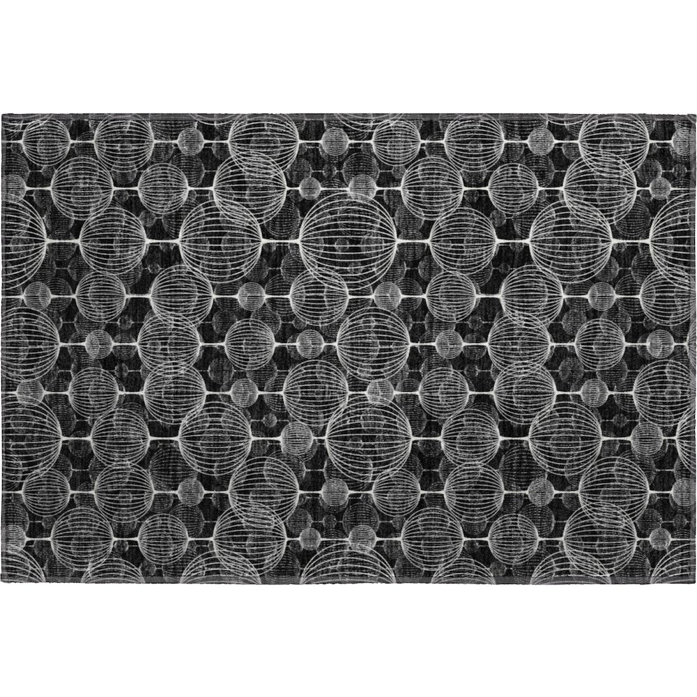 Premium Machine Washable Mayfield AMF732 Black 1'8" x 2'6" Rug. Picture 1