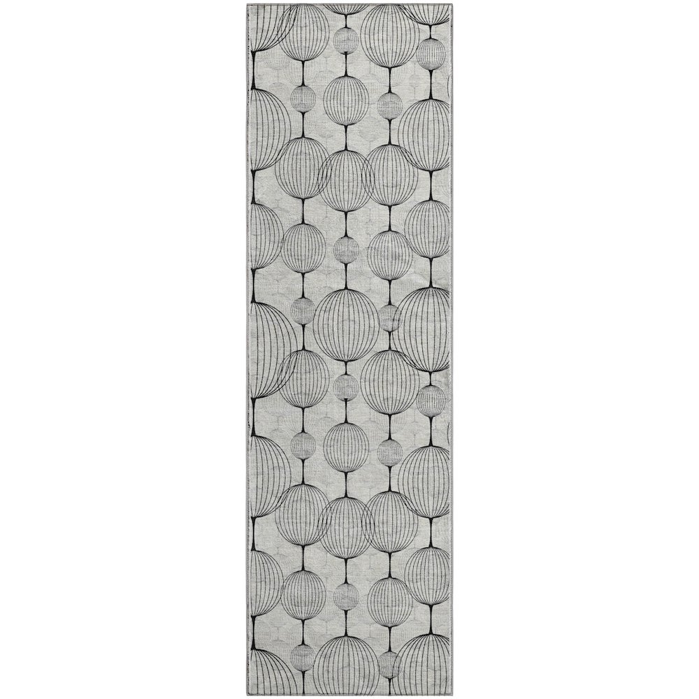Premium Machine Washable Mayfield AMF732 Graphite 2'3" x 7'6" Runner Rug. Picture 1
