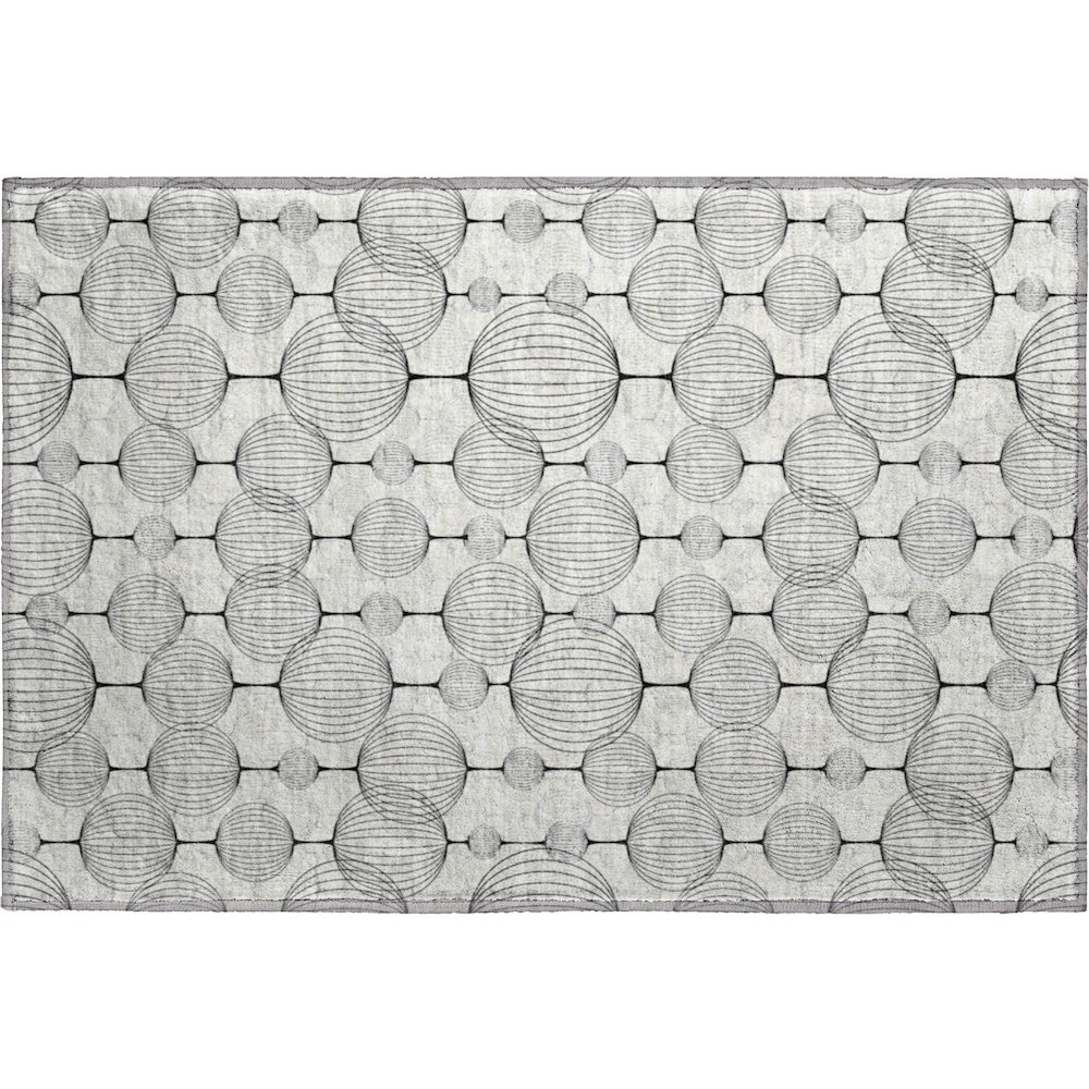 Premium Machine Washable Mayfield AMF732 Graphite 1'8" x 2'6" Rug. Picture 1