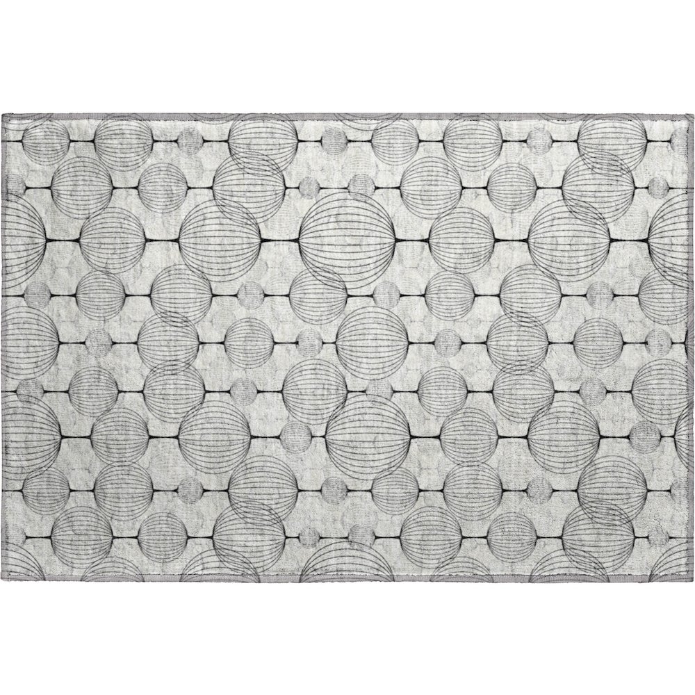 Premium Machine Washable Mayfield AMF732 White 1'8" x 2'6" Rug. Picture 1
