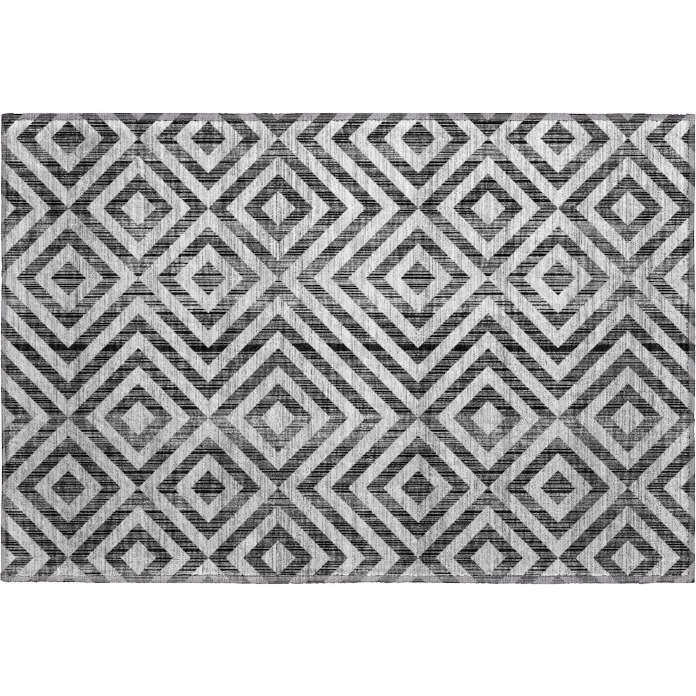 Premium Machine Washable Mayfield AMF733 Black 1'8" x 2'6" Rug. Picture 1