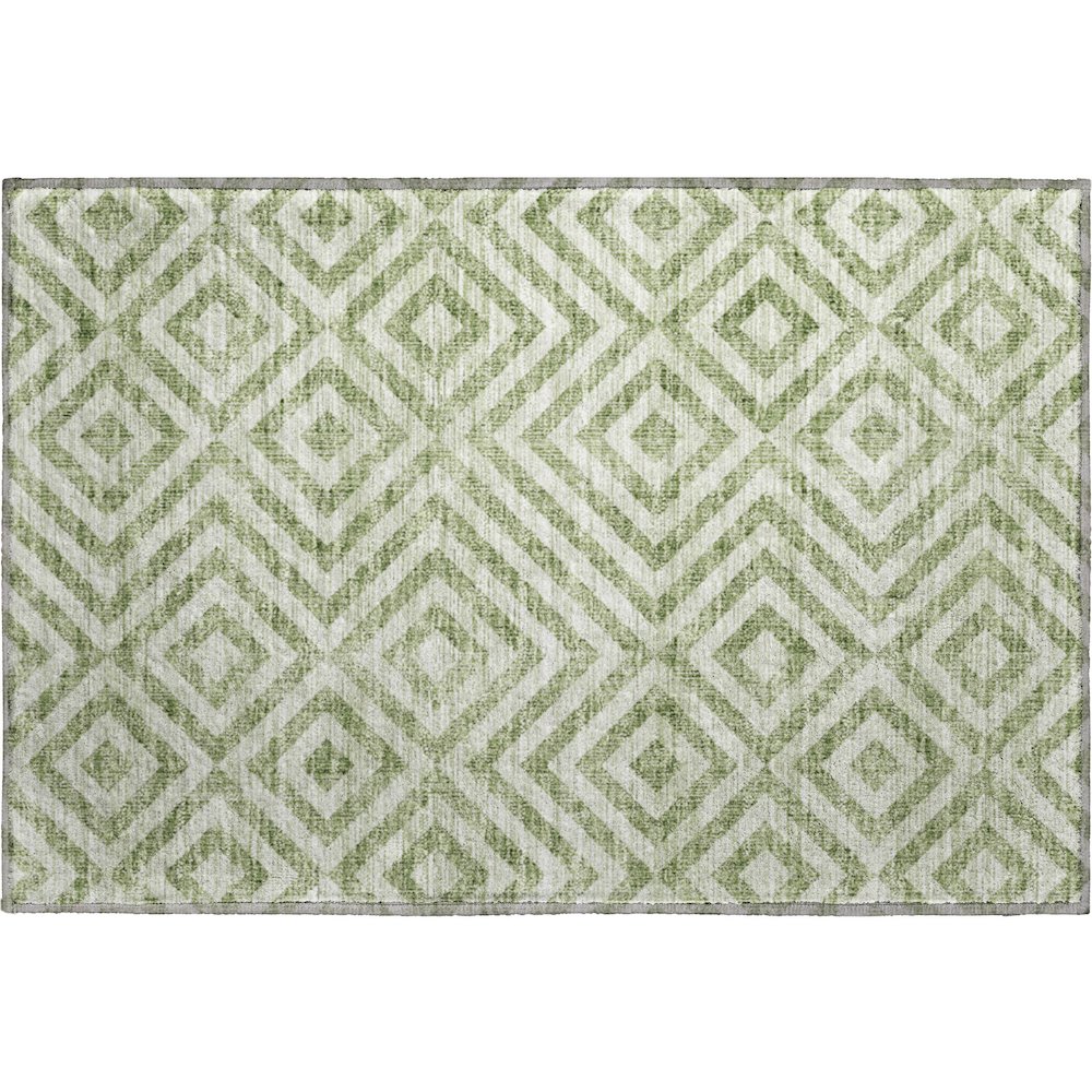 Premium Machine Washable Mayfield AMF733 Green 1'8" x 2'6" Rug. Picture 1