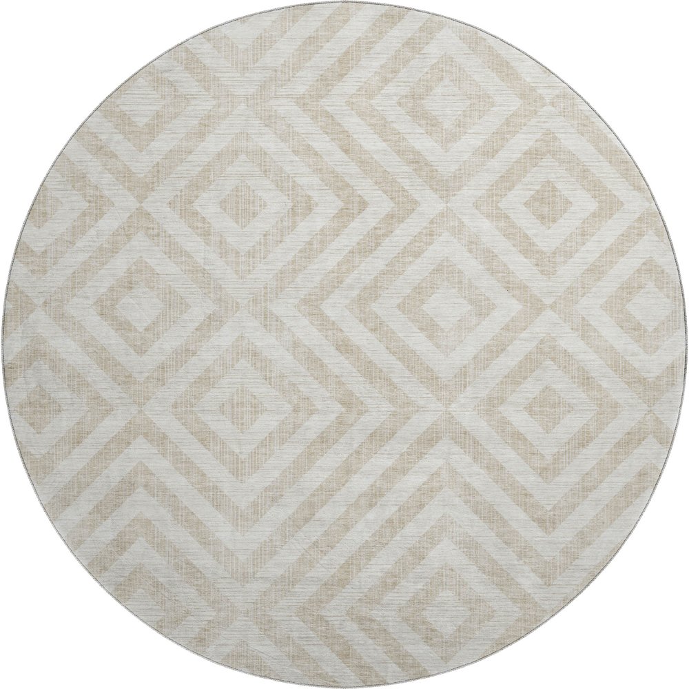 Premium Machine Washable Mayfield AMF733 Ivory 8' x 8' Round Rug. Picture 1