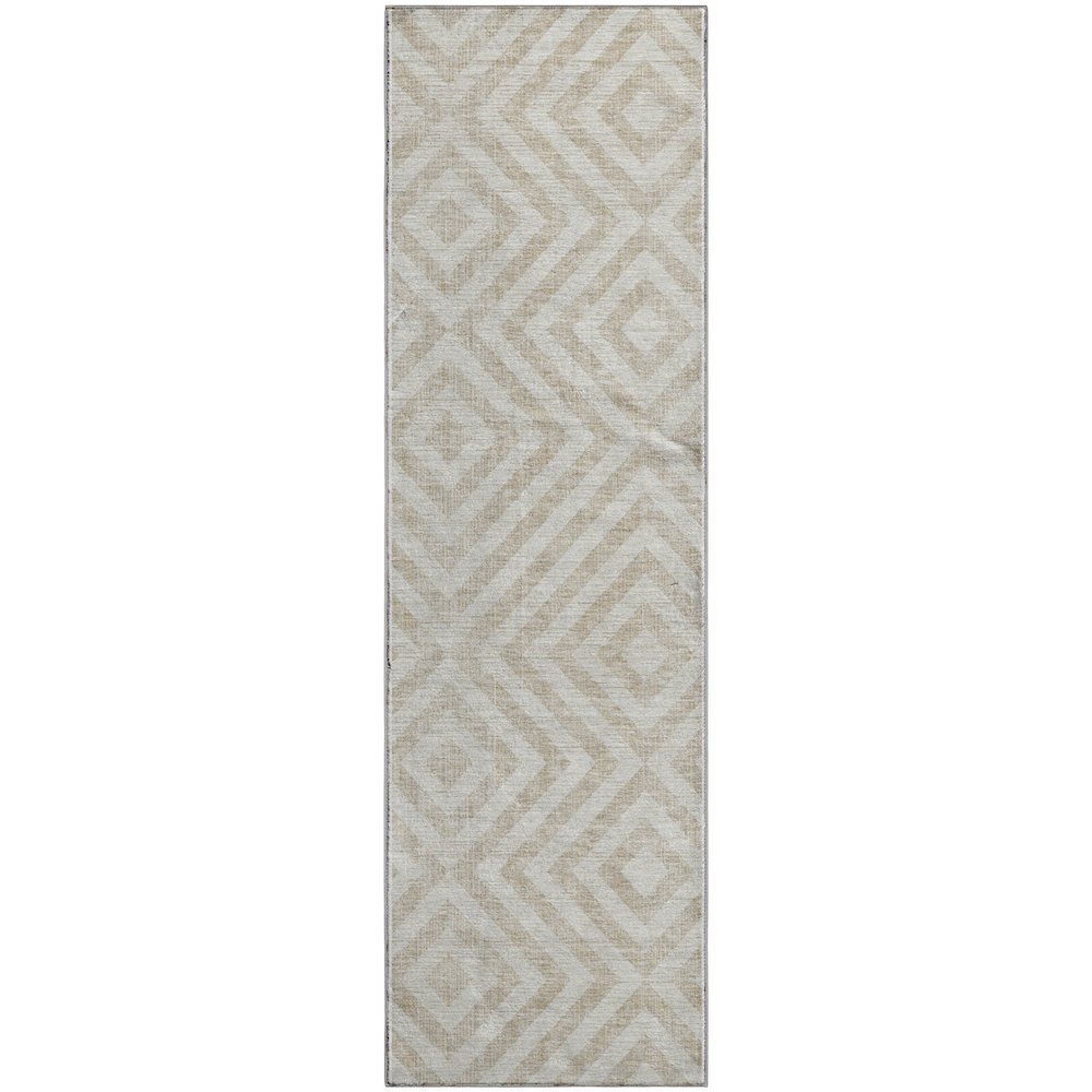 Premium Machine Washable Mayfield AMF733 Ivory 2'3" x 7'6" Runner Rug. Picture 1