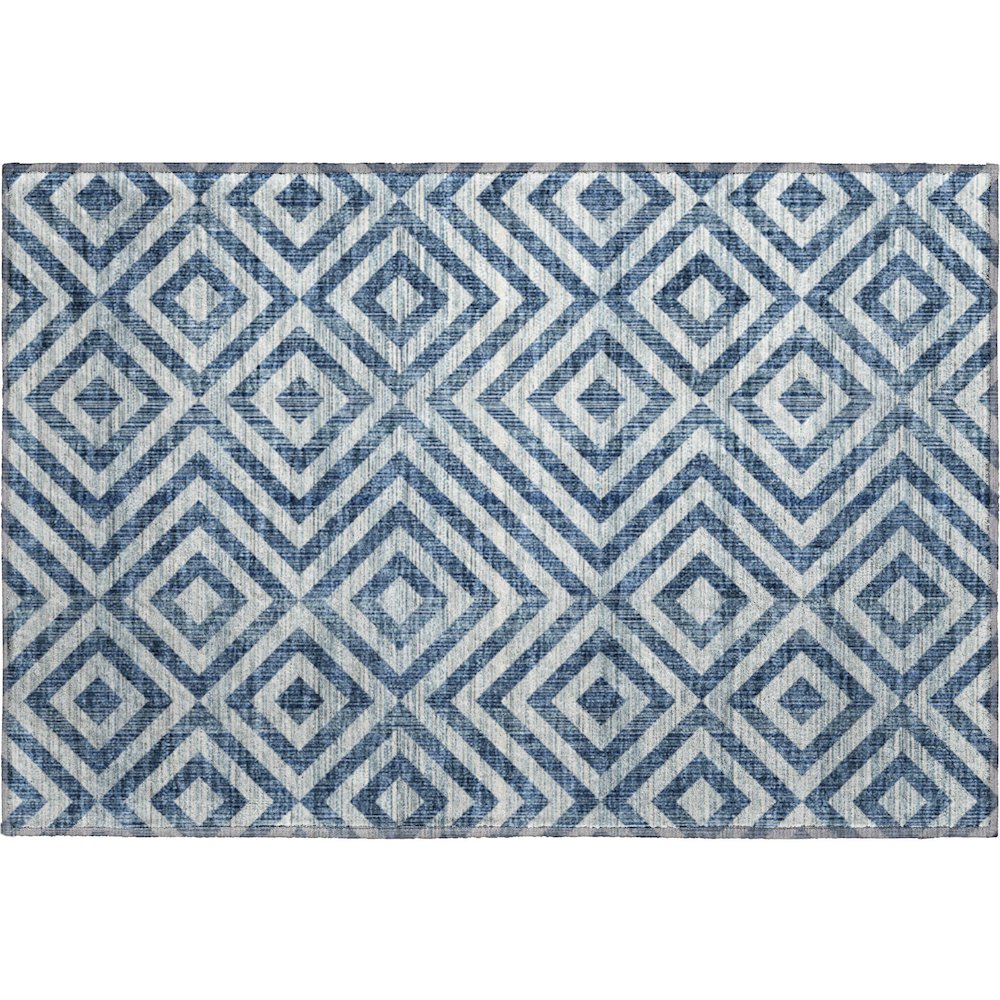 Premium Machine Washable Mayfield AMF733 Navy 1'8" x 2'6" Rug. Picture 1