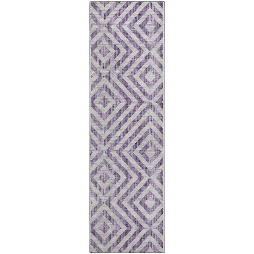 Premium Machine Washable Mayfield AMF733 Purple 2'3" x 7'6" Runner Rug. Picture 1