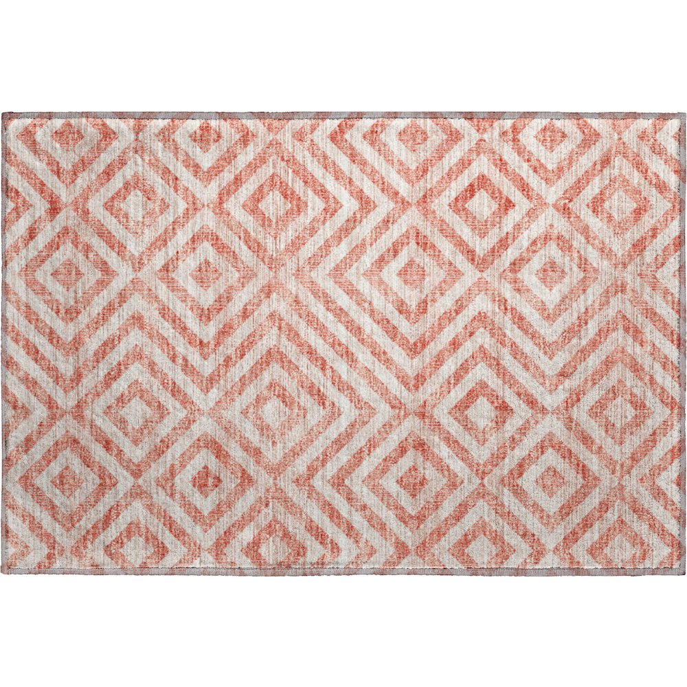 Premium Machine Washable Mayfield AMF733 Salmon 1'8" x 2'6" Rug. Picture 1