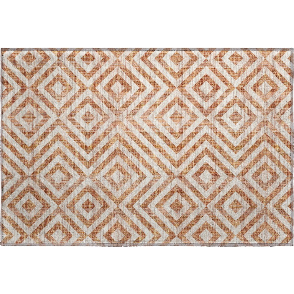 Premium Machine Washable Mayfield AMF733 Terracotta 1'8" x 2'6" Rug. Picture 1