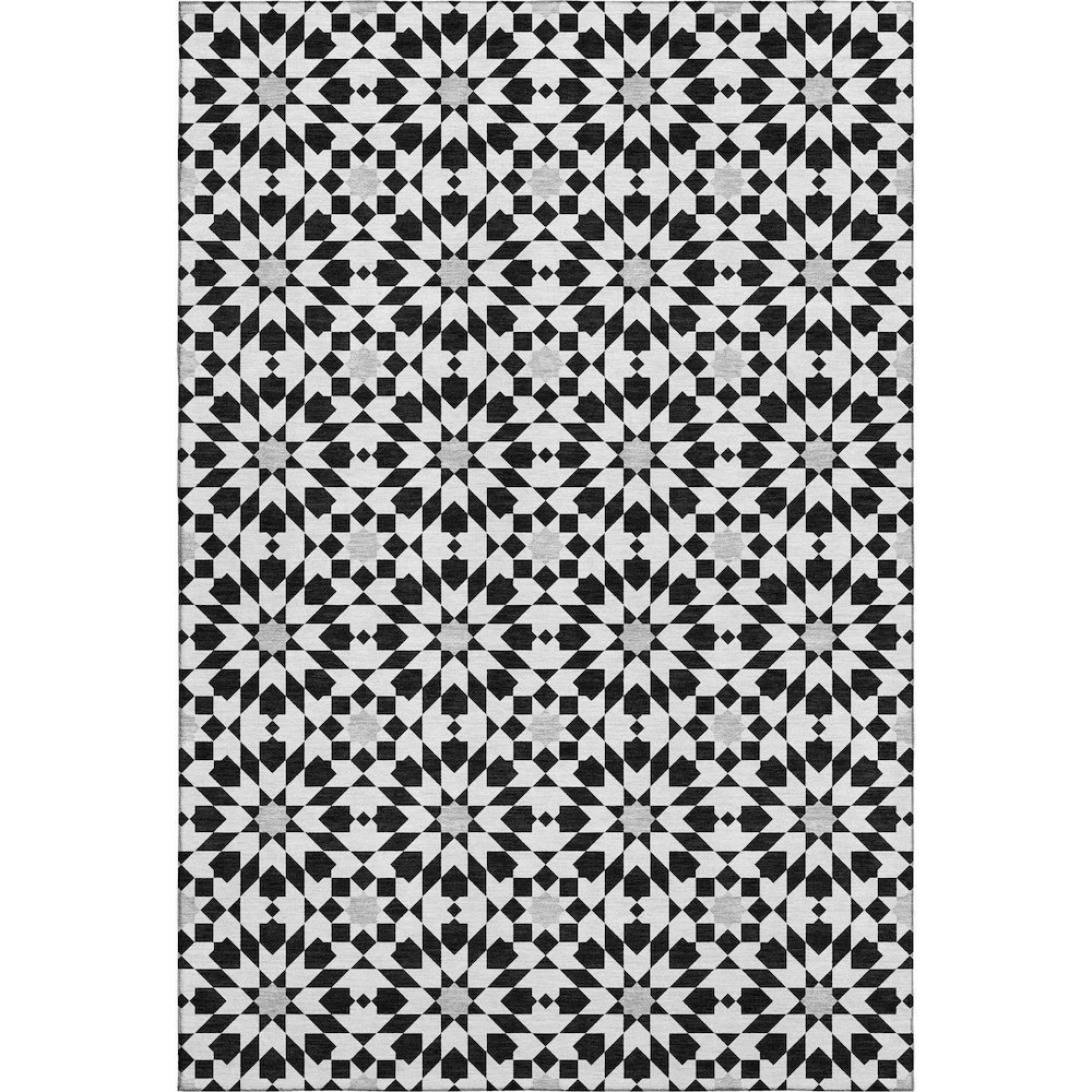 Premium Machine Washable Mayfield AMF734 Black 2'6" x 3'10" Rug. Picture 1