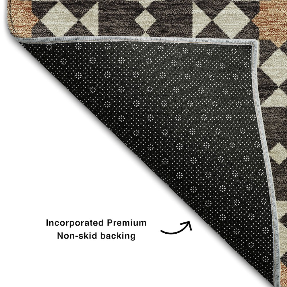 Premium Machine Washable Mayfield AMF734 Charcoal 1'8" x 2'6" Rug. Picture 2