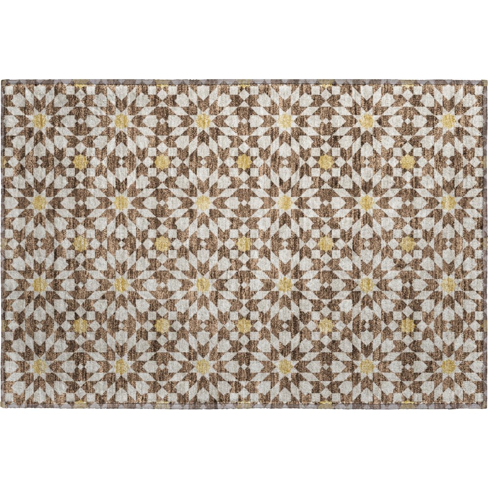 Premium Machine Washable Mayfield AMF734 Chocolate 1'8" x 2'6" Rug. Picture 1