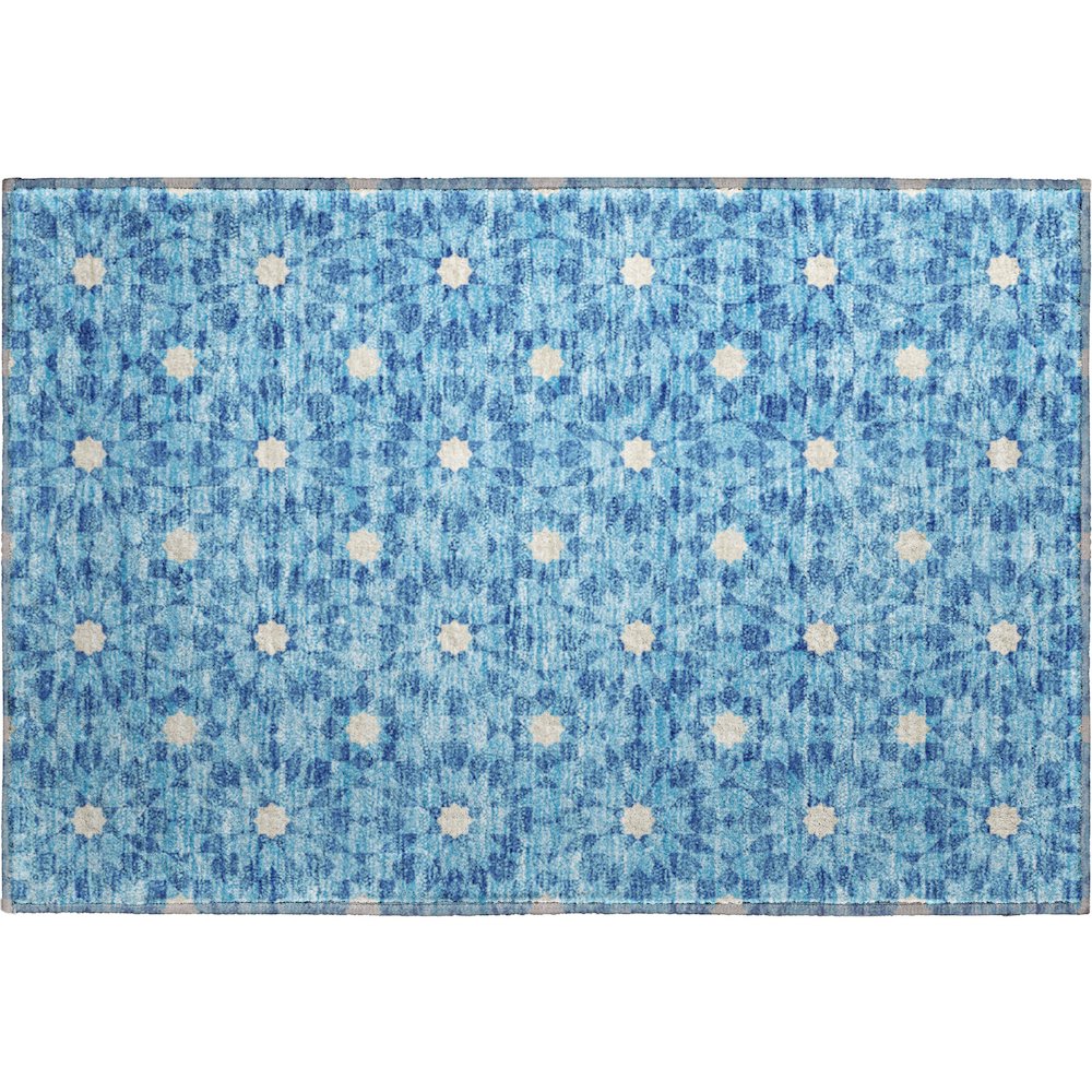 Premium Machine Washable Mayfield AMF734 Denim 1'8" x 2'6" Rug. Picture 1
