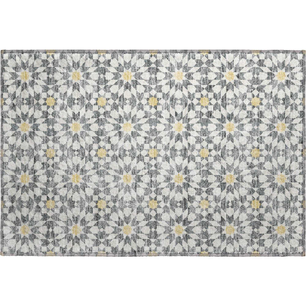 Premium Machine Washable Mayfield AMF734 Gray 1'8" x 2'6" Rug. Picture 1