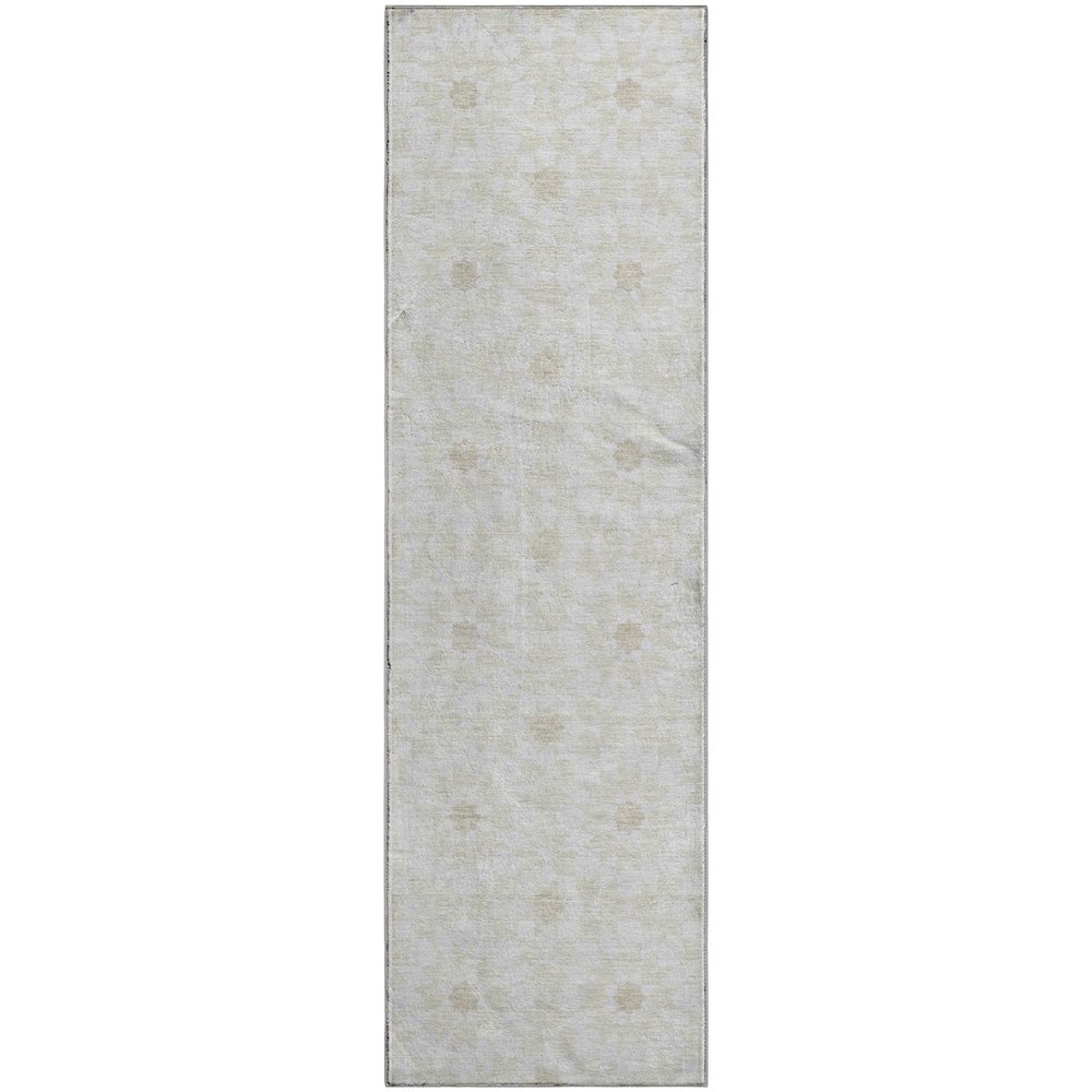 Premium Machine Washable Mayfield AMF734 Ivory 2'3" x 7'6" Runner Rug. Picture 1