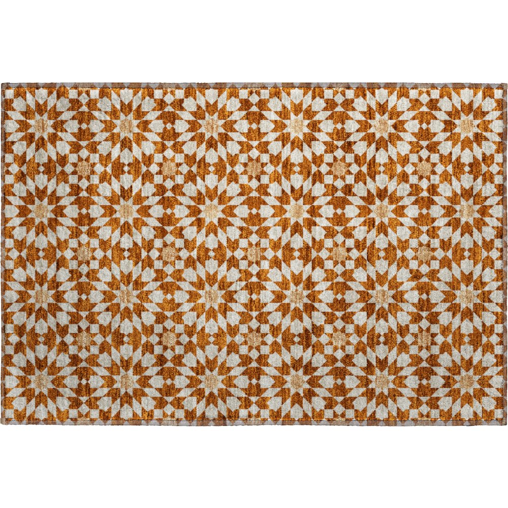 Premium Machine Washable Mayfield AMF734 Paprika 1'8" x 2'6" Rug. Picture 1