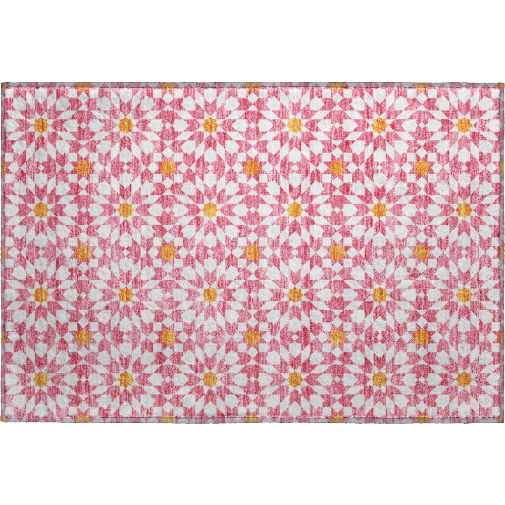 Premium Machine Washable Mayfield AMF734 Pink 1'8" x 2'6" Rug. Picture 1
