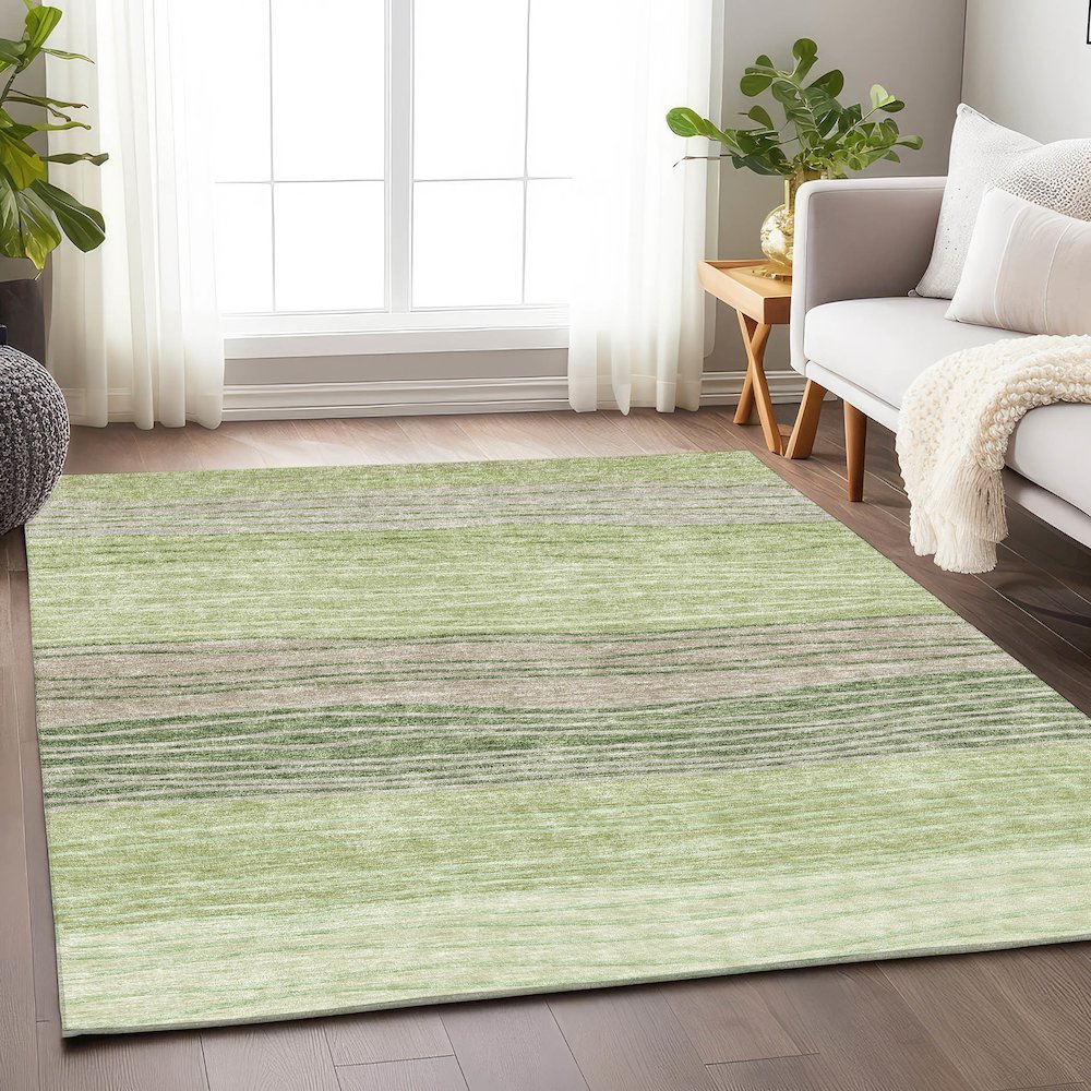 Premium Machine Washable Mayfield AMF735 Aloe 2'6" x 3'10" Rug. Picture 5