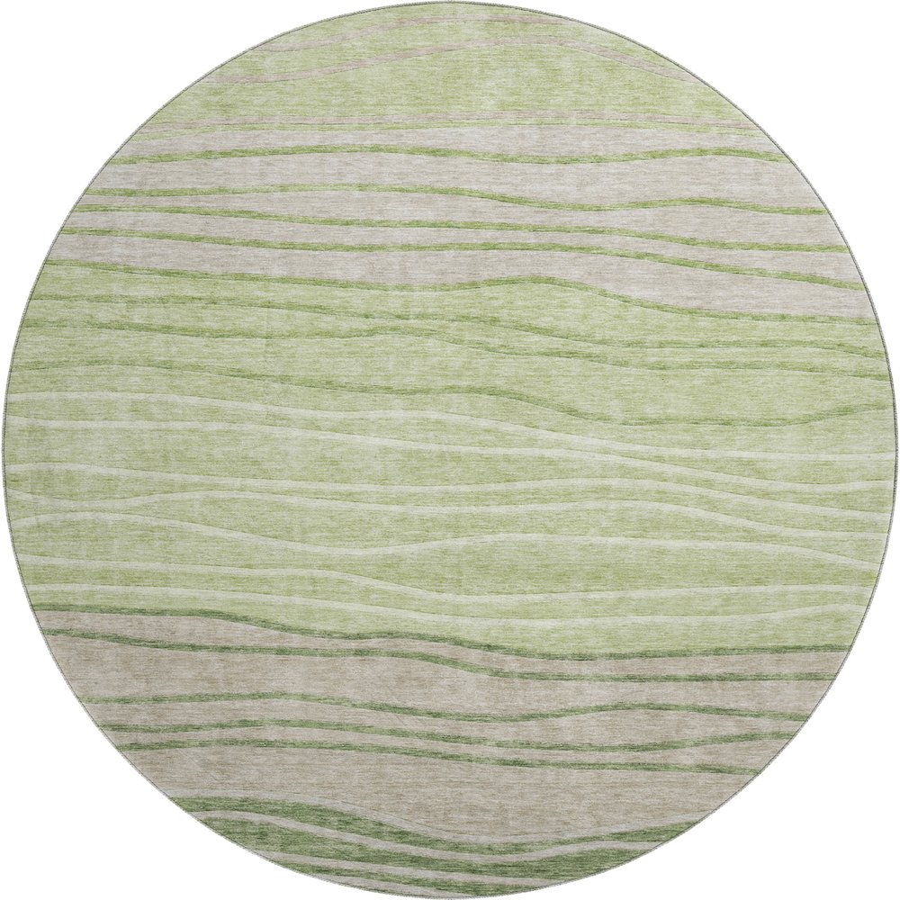 Premium Machine Washable Mayfield AMF735 Aloe 8' x 8' Round Rug. Picture 1