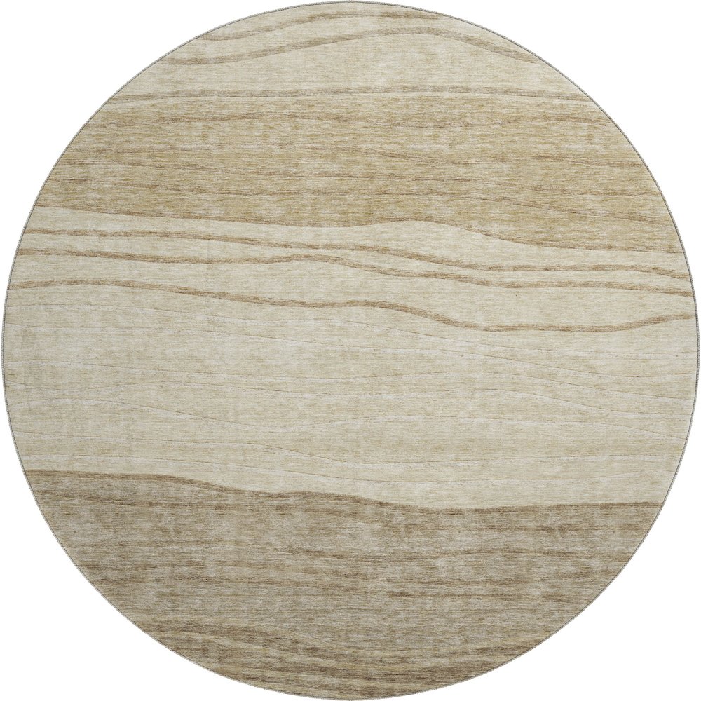 Premium Machine Washable Mayfield AMF735 Beige 8' x 8' Round Rug. Picture 1