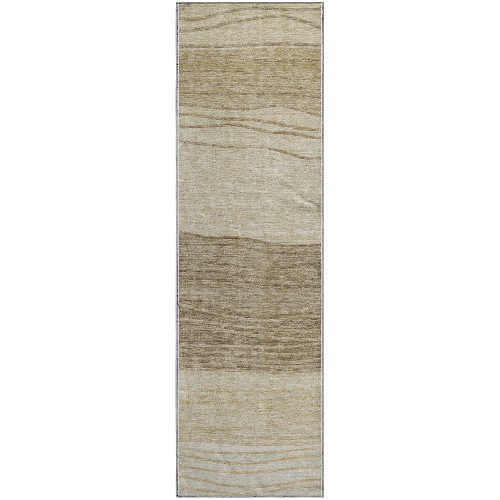Premium Machine Washable Mayfield AMF735 Beige 2'3" x 7'6" Runner Rug. Picture 1
