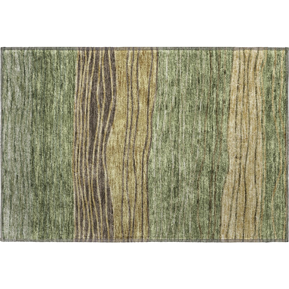 Premium Machine Washable Mayfield AMF735 Olive 1'8" x 2'6" Rug. Picture 1
