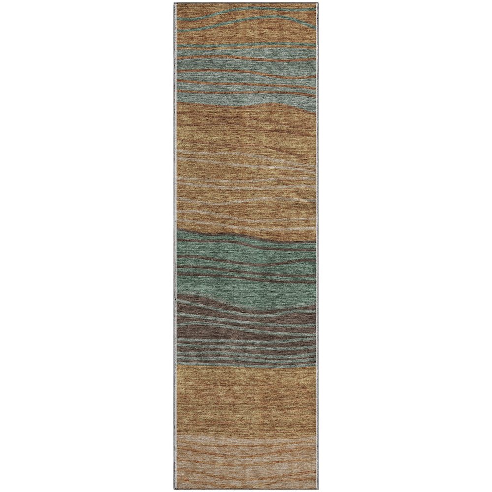 Premium Machine Washable Mayfield AMF735 Terracotta 2'3" x 7'6" Runner Rug. Picture 1