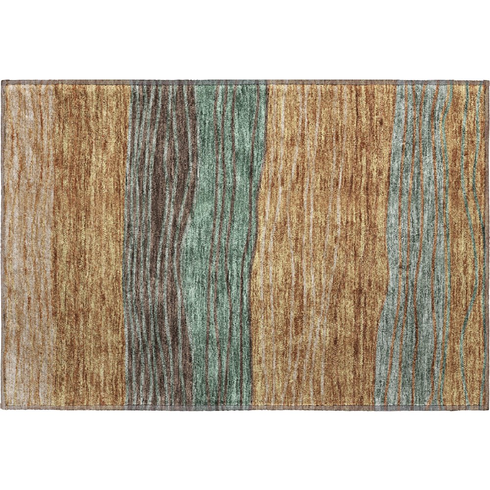 Premium Machine Washable Mayfield AMF735 Terracotta 1'8" x 2'6" Rug. Picture 1
