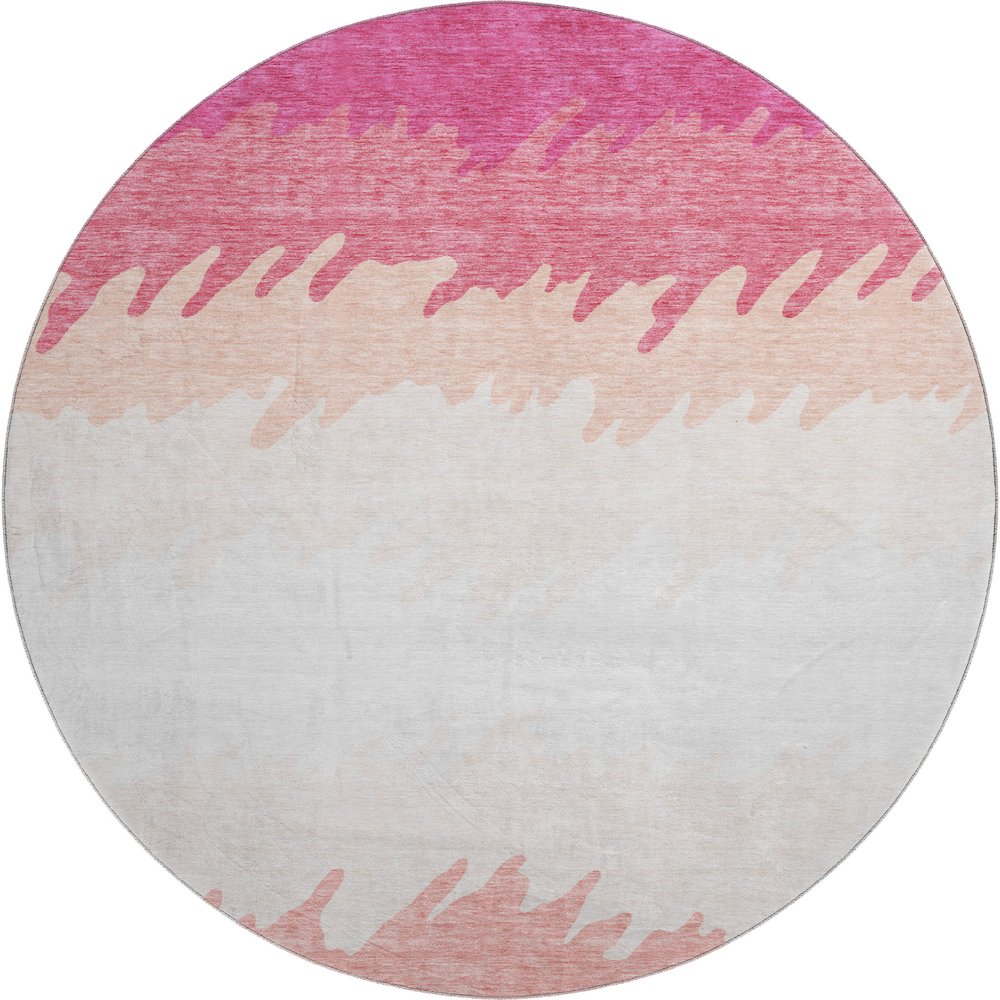 Premium Machine Washable Mayfield AMF736 Blush 8' x 8' Round Rug. Picture 1