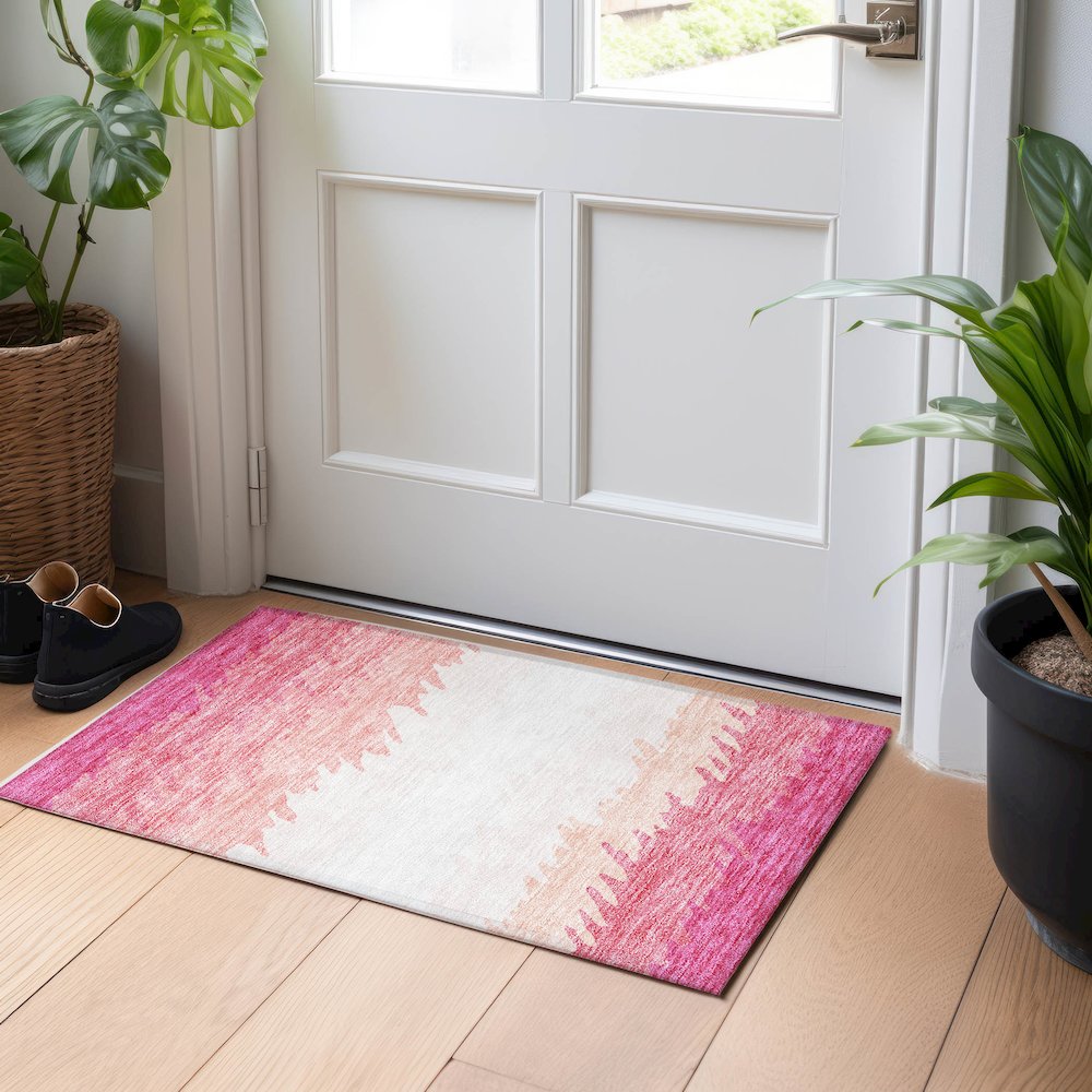 Premium Machine Washable Mayfield AMF736 Blush 1'8" x 2'6" Rug. Picture 5