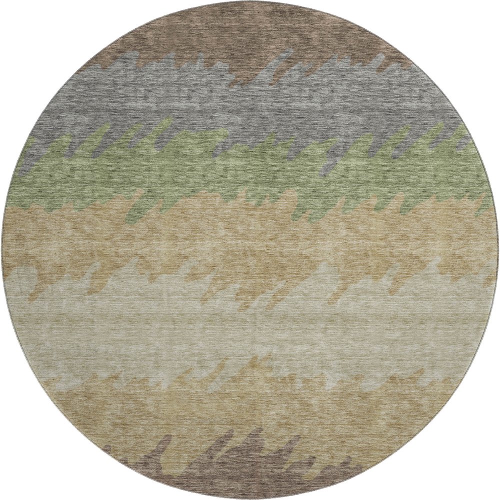Premium Machine Washable Mayfield AMF736 Chocolate 8' x 8' Round Rug. Picture 1
